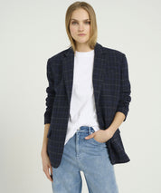 GESTUZ Dunkelblauer, karierter Blazer