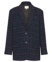 GESTUZ Dunkelblauer, karierter Blazer