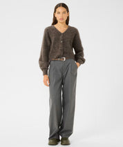 GESTUZ Brauner Strickcardigan mit Mohair