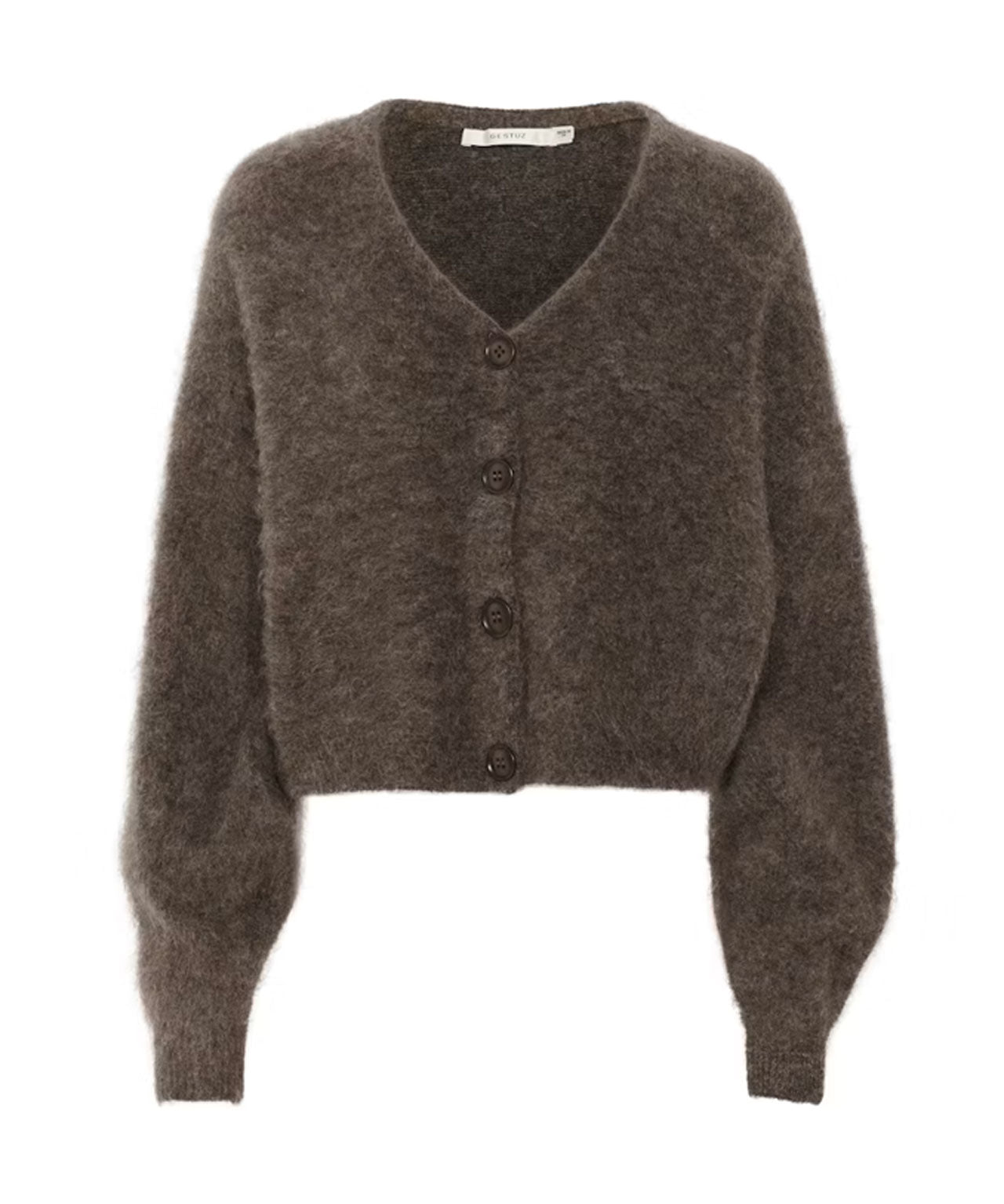 GESTUZ Brauner Strickcardigan mit Mohair
