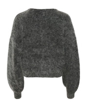 GESTUZ Grauer Strickcardigan mit Mohair