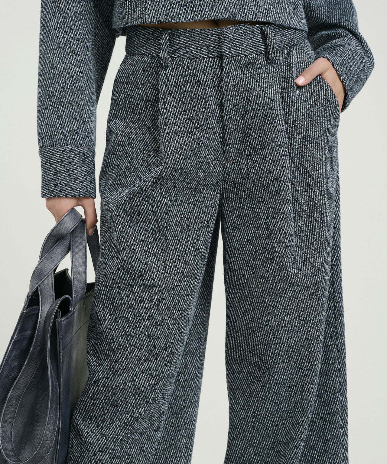 GESTUZ Dunkelblaue, melierte Anzughose