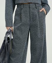 GESTUZ Dunkelblaue, melierte Anzughose