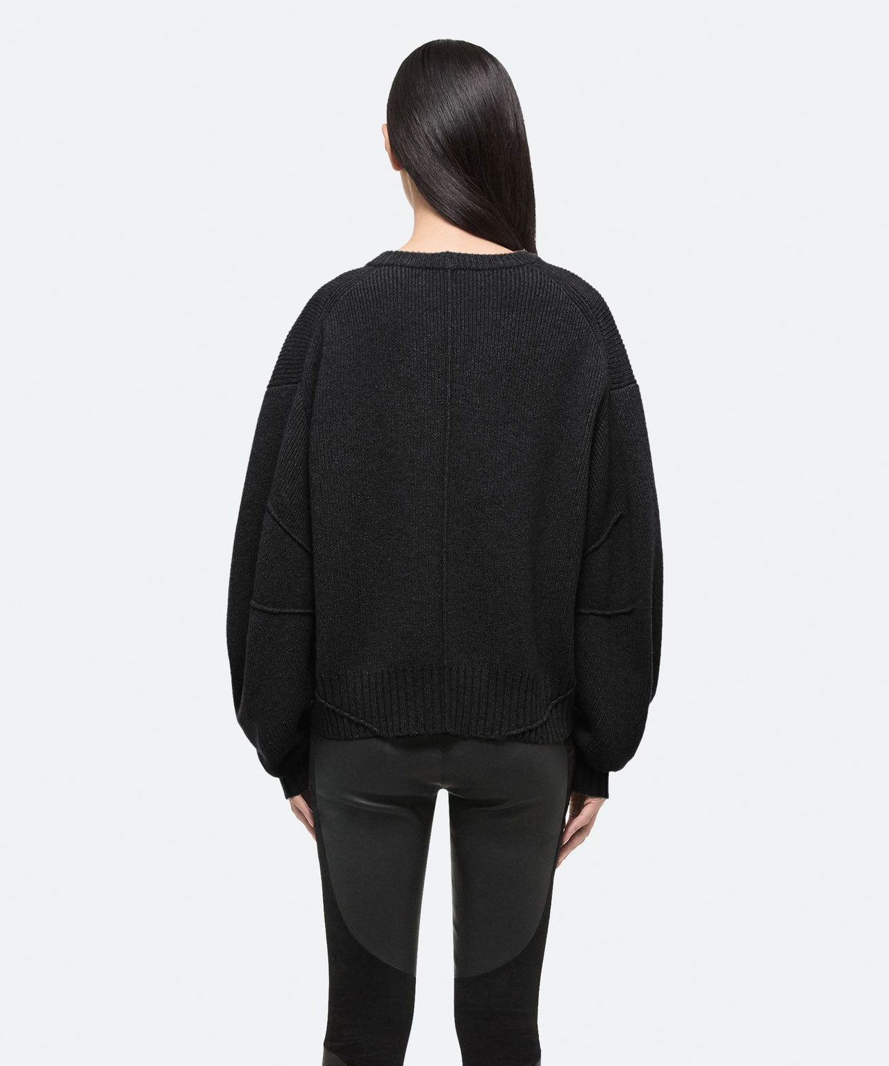 HELMUT LANG Schwarzer gefitteter Cashmerepullover