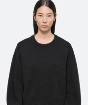 HELMUT LANG Schwarzer gefitteter Cashmerepullover