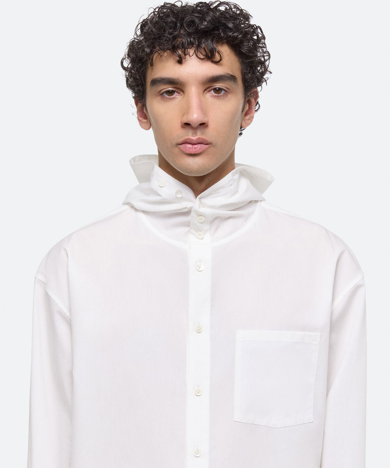 HELMUT LANG Oversized, hooded Baumwollbluse