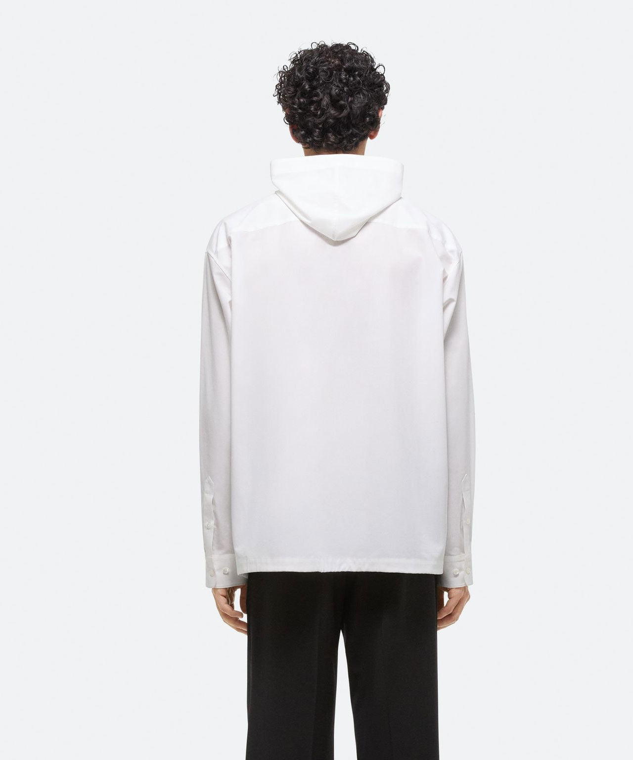 HELMUT LANG Oversized, hooded Baumwollbluse