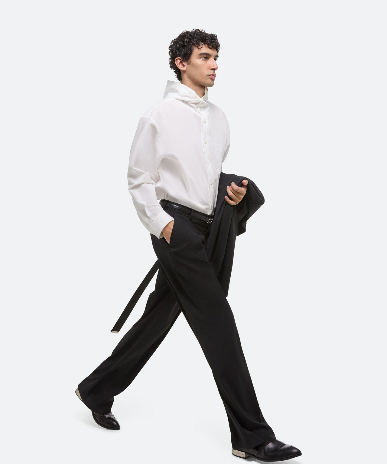 HELMUT LANG Oversized, hooded Baumwollbluse