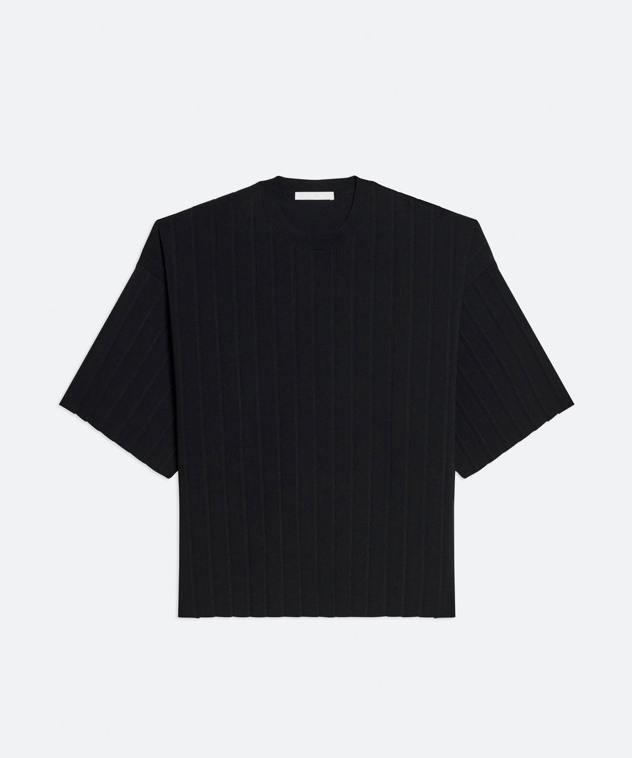 HELMUT LANG Strick T-Shirt mit Logo Intarsie