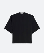 HELMUT LANG Strick T-Shirt mit Logo Intarsie