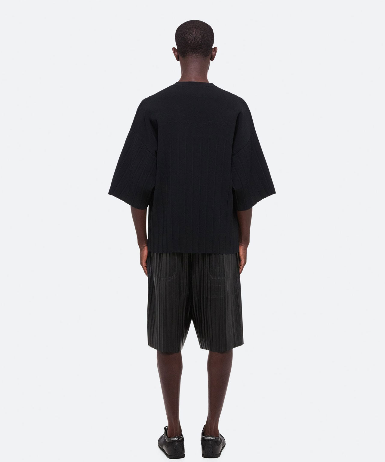 HELMUT LANG Strick T-Shirt mit Logo Intarsie