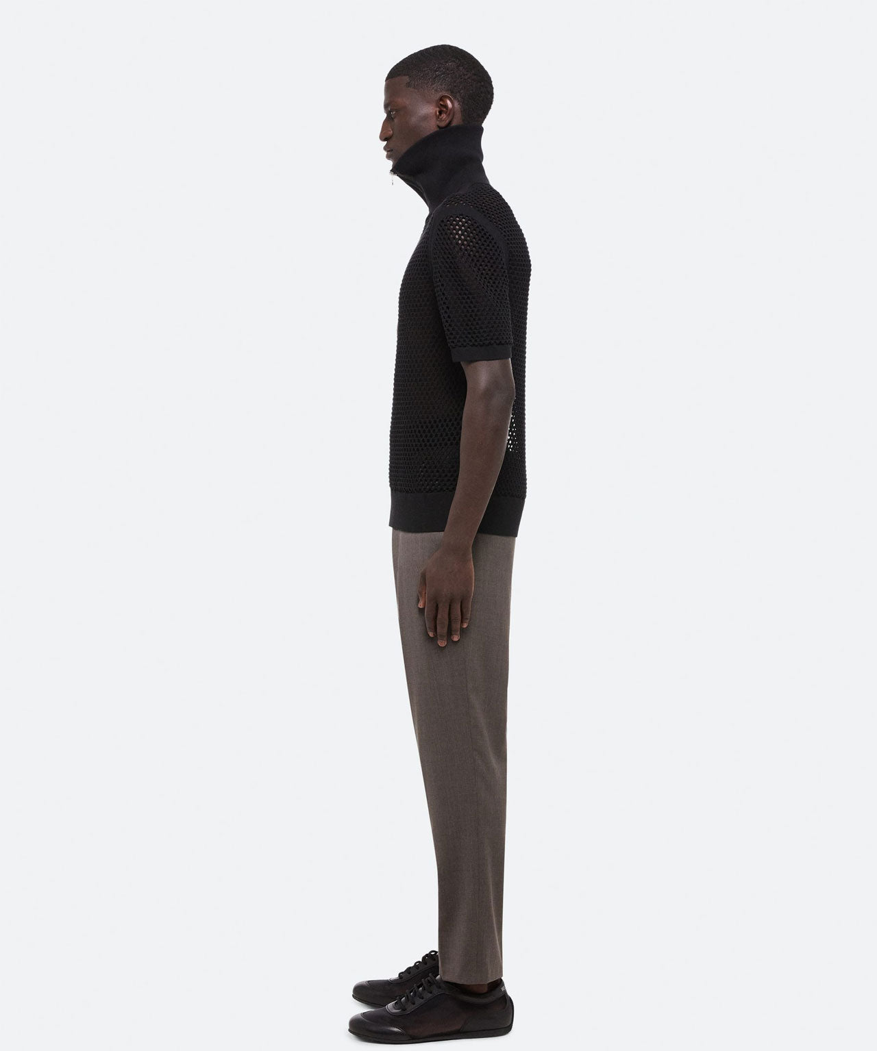 HELMUT LANG Mesh T-Shirt mit Reißverschluss