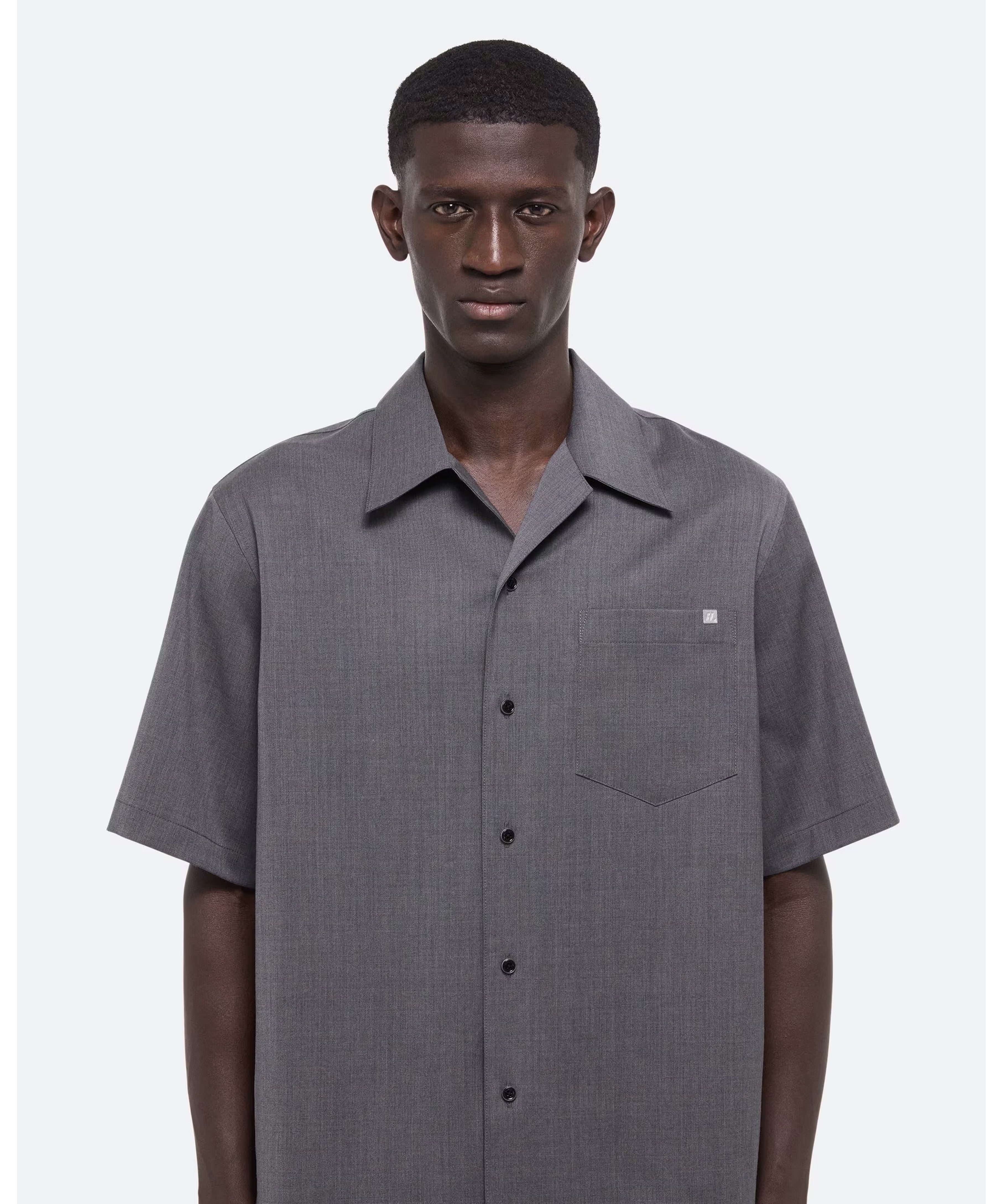 HELMUT LANG Graue Kurzarmbluse