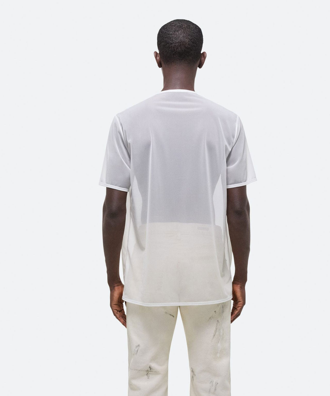 HELMUT LANG Zartes Mesh-TShirt mit Logoprint, 2 Farben