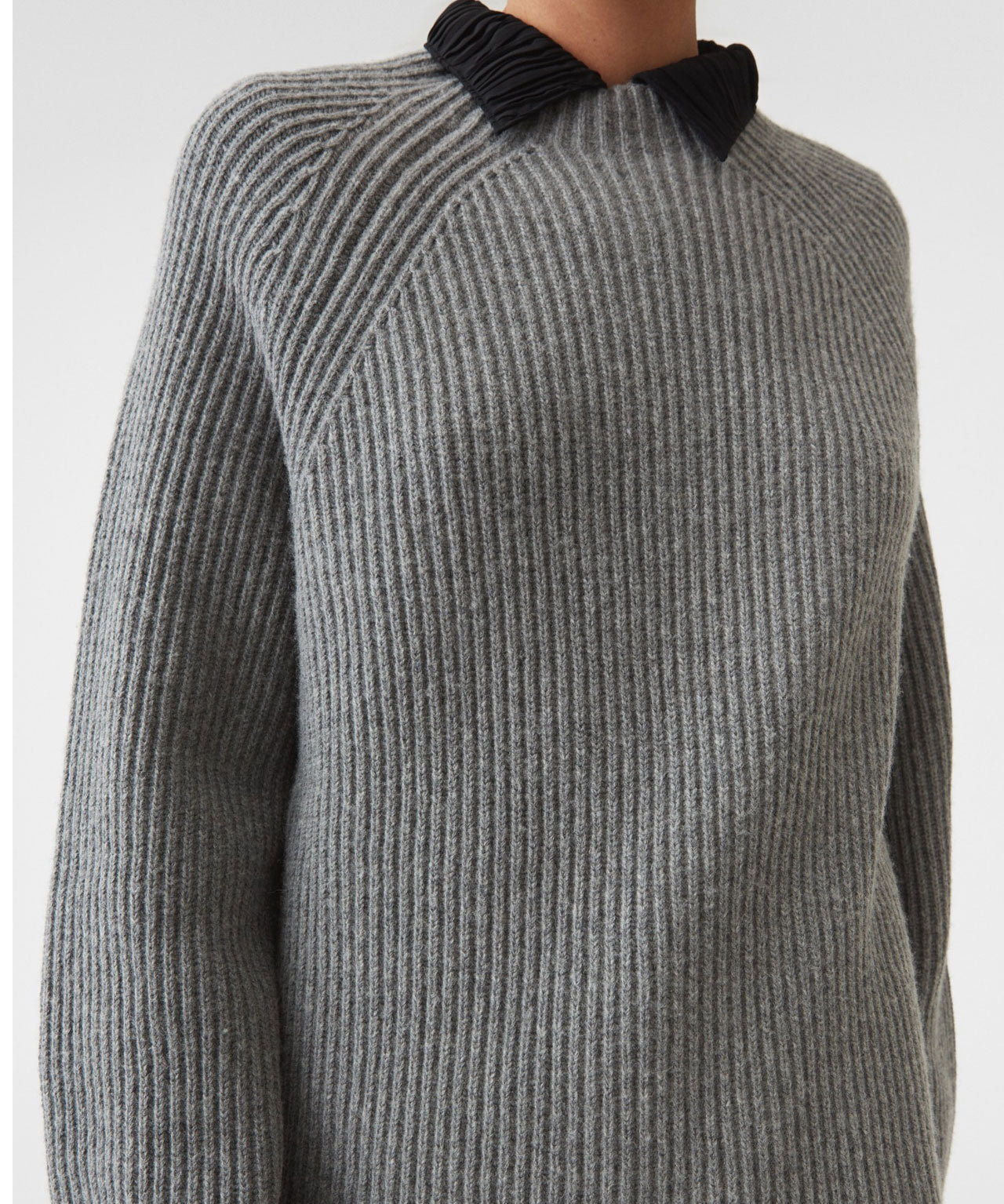 HOPE STOCKHOLM Wollpullover mit Rippen, grau