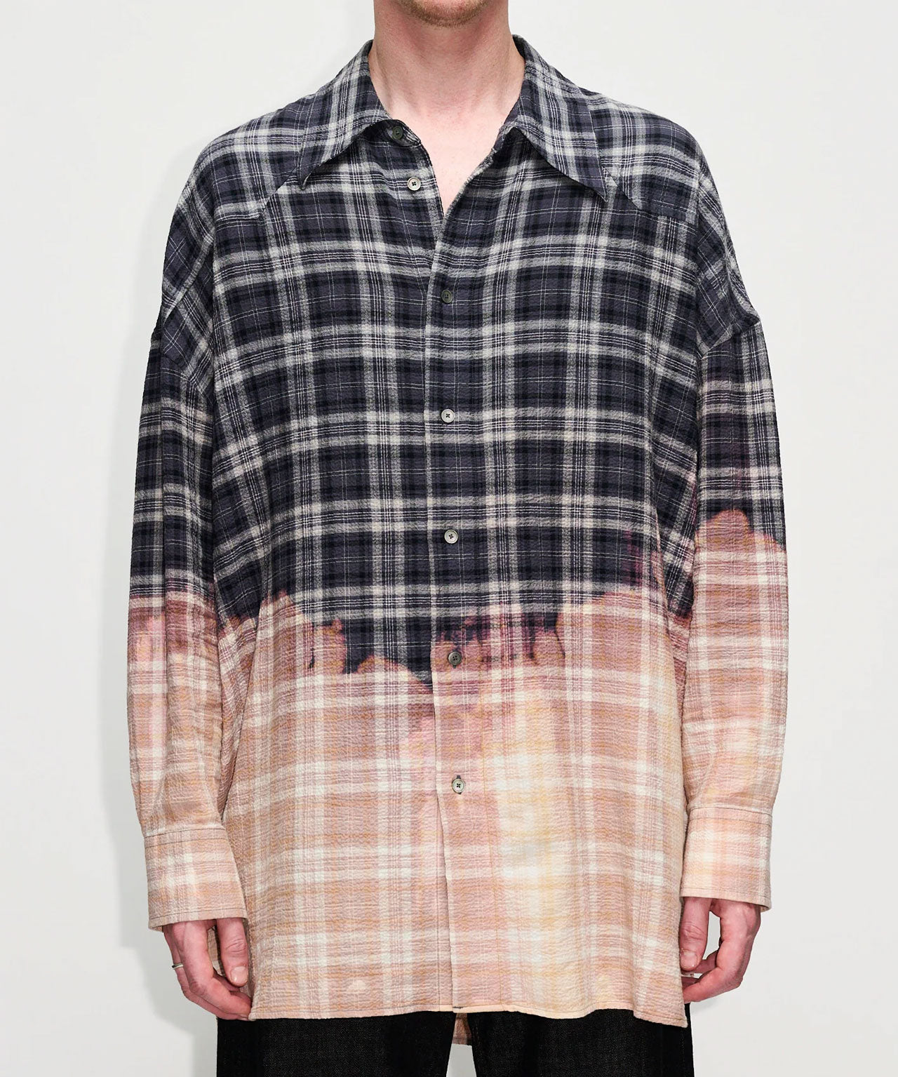 HOPE Oversized Karohemd mit Dip-dye