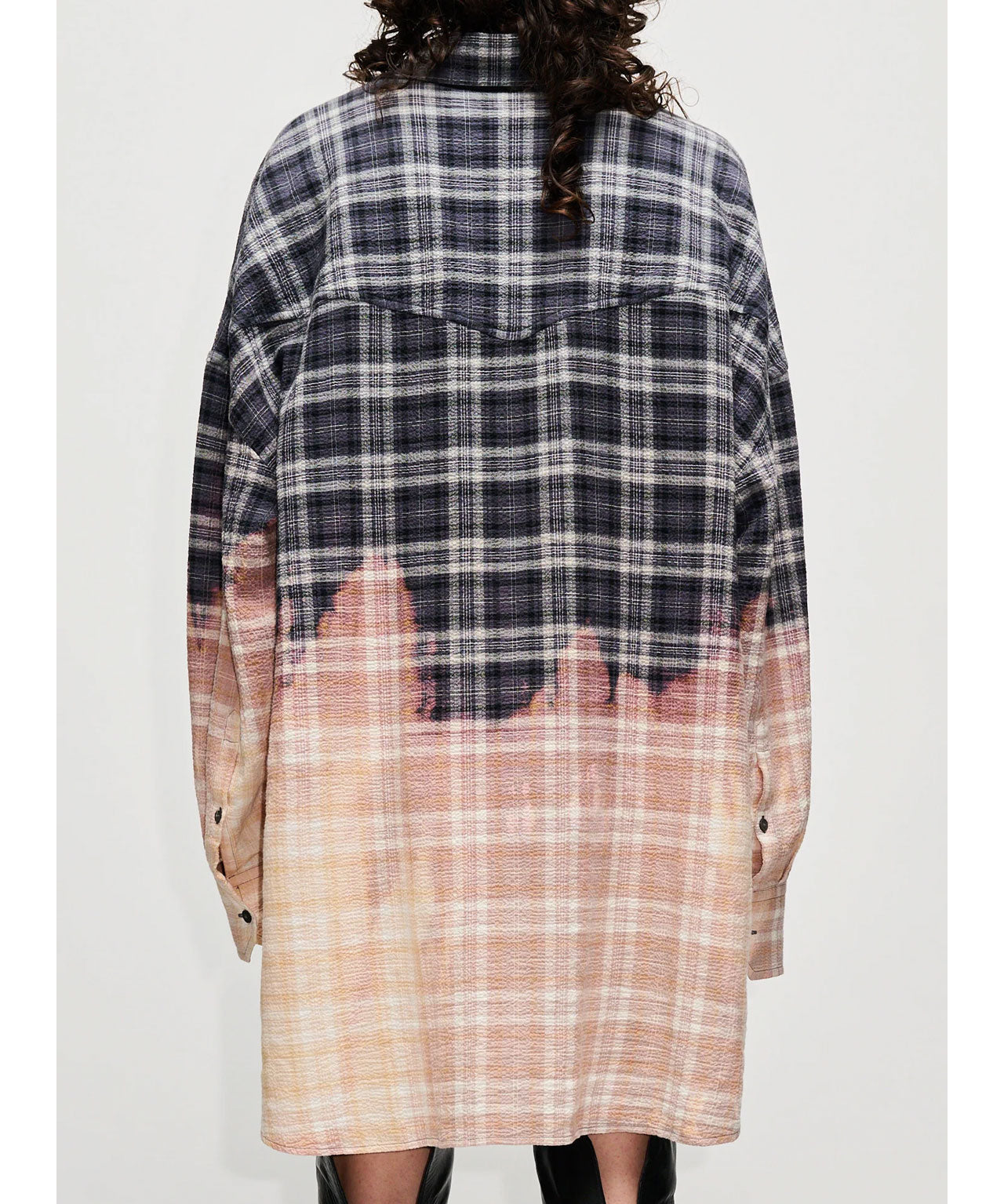 HOPE Oversized Karohemd mit Dip-dye