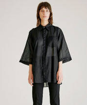 HOPE Schwarze, oversized Baumwollbluse