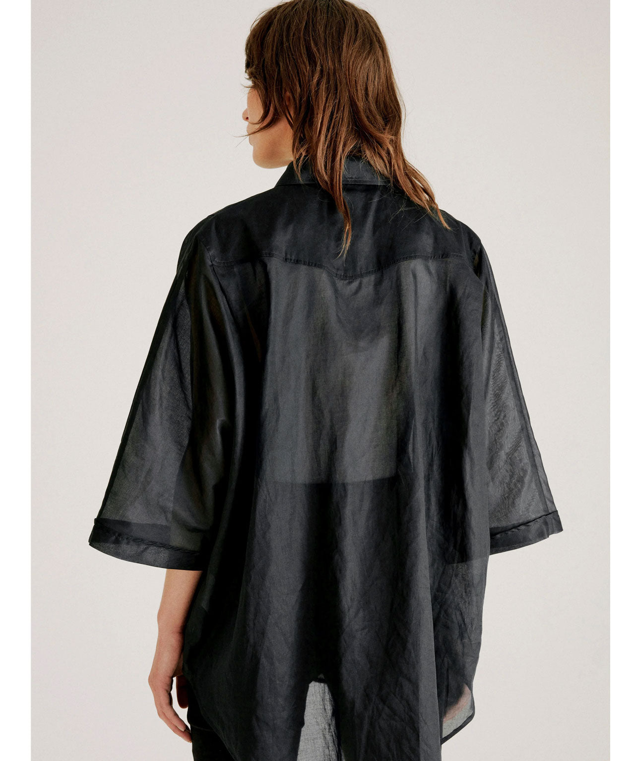 HOPE Schwarze, oversized Baumwollbluse