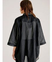 HOPE Schwarze, oversized Baumwollbluse