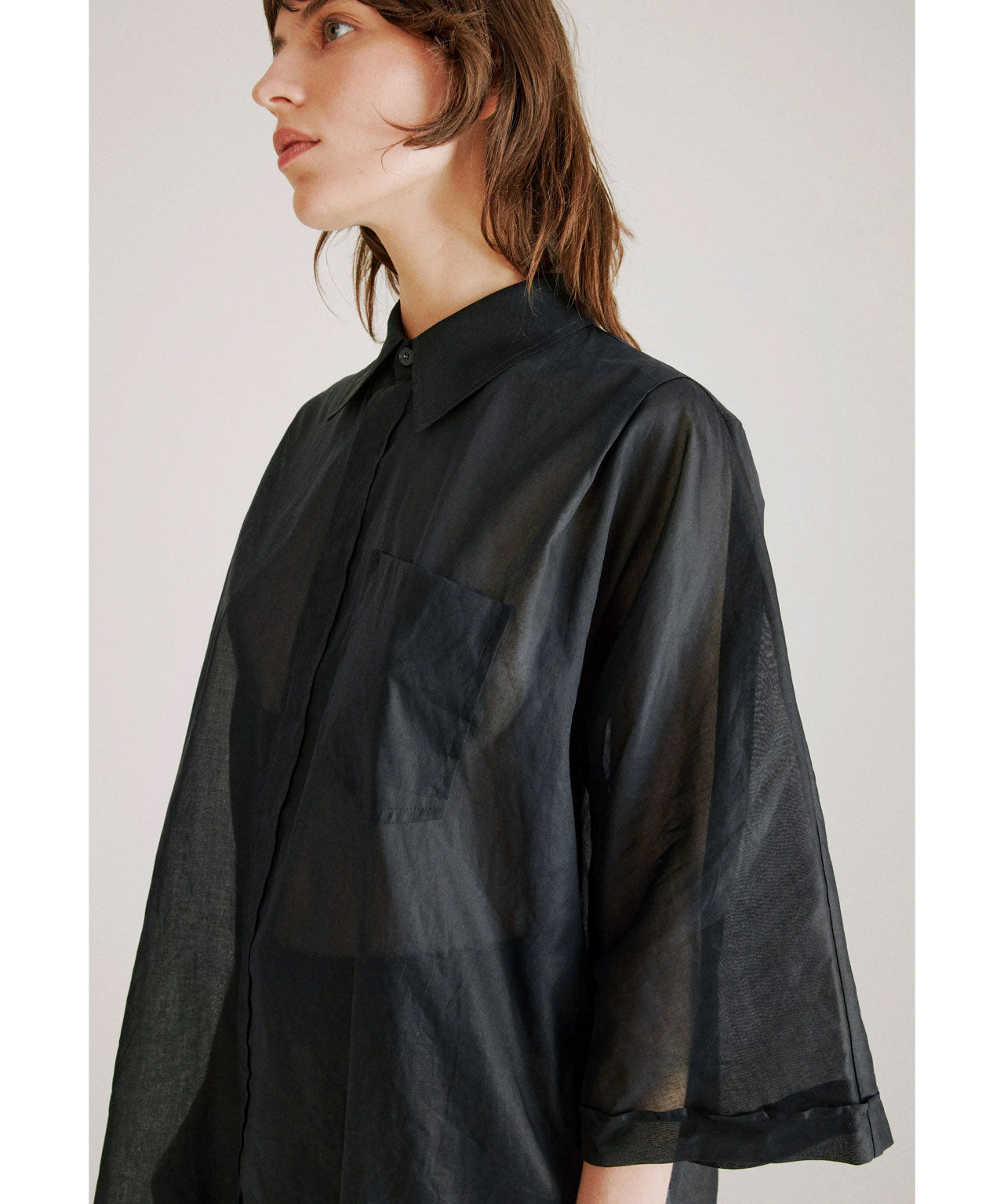 HOPE Schwarze, oversized Baumwollbluse