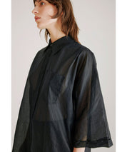 HOPE Schwarze, oversized Baumwollbluse