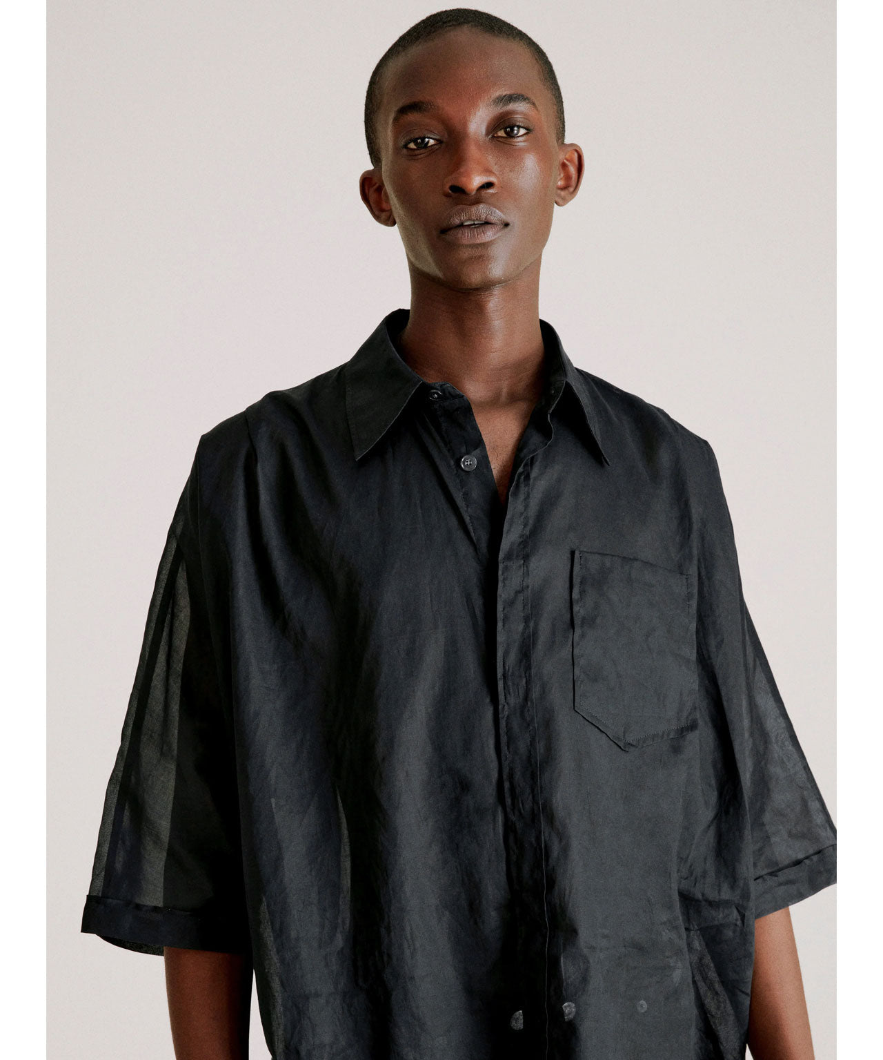 HOPE Schwarze, oversized Baumwollbluse