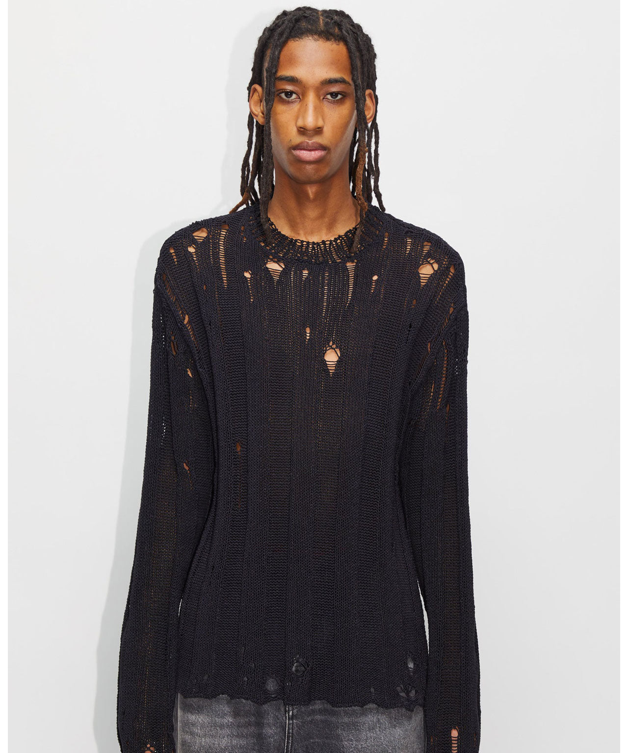 HOPE Schwarze Pullover mit distressed Parts