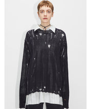 HOPE Schwarze Pullover mit distressed Parts