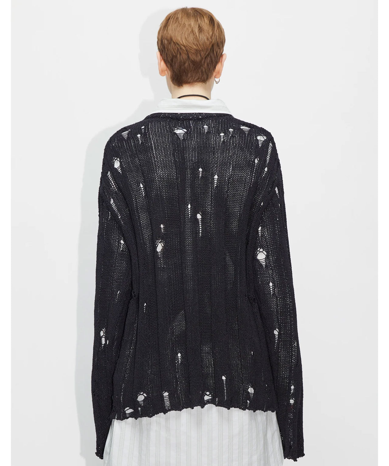 HOPE Schwarze Pullover mit distressed Parts