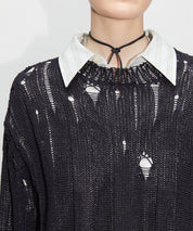 HOPE Schwarze Pullover mit distressed Parts