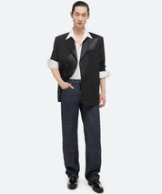 HELMUT LANG Schwarzer Anzugblazer mit Satineinsatz