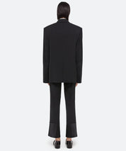 HELMUT LANG Schwarzer Anzugblazer mit Satineinsatz