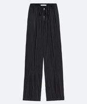 HELMUT LANG Schwarze Satinhose, gecrinkelt