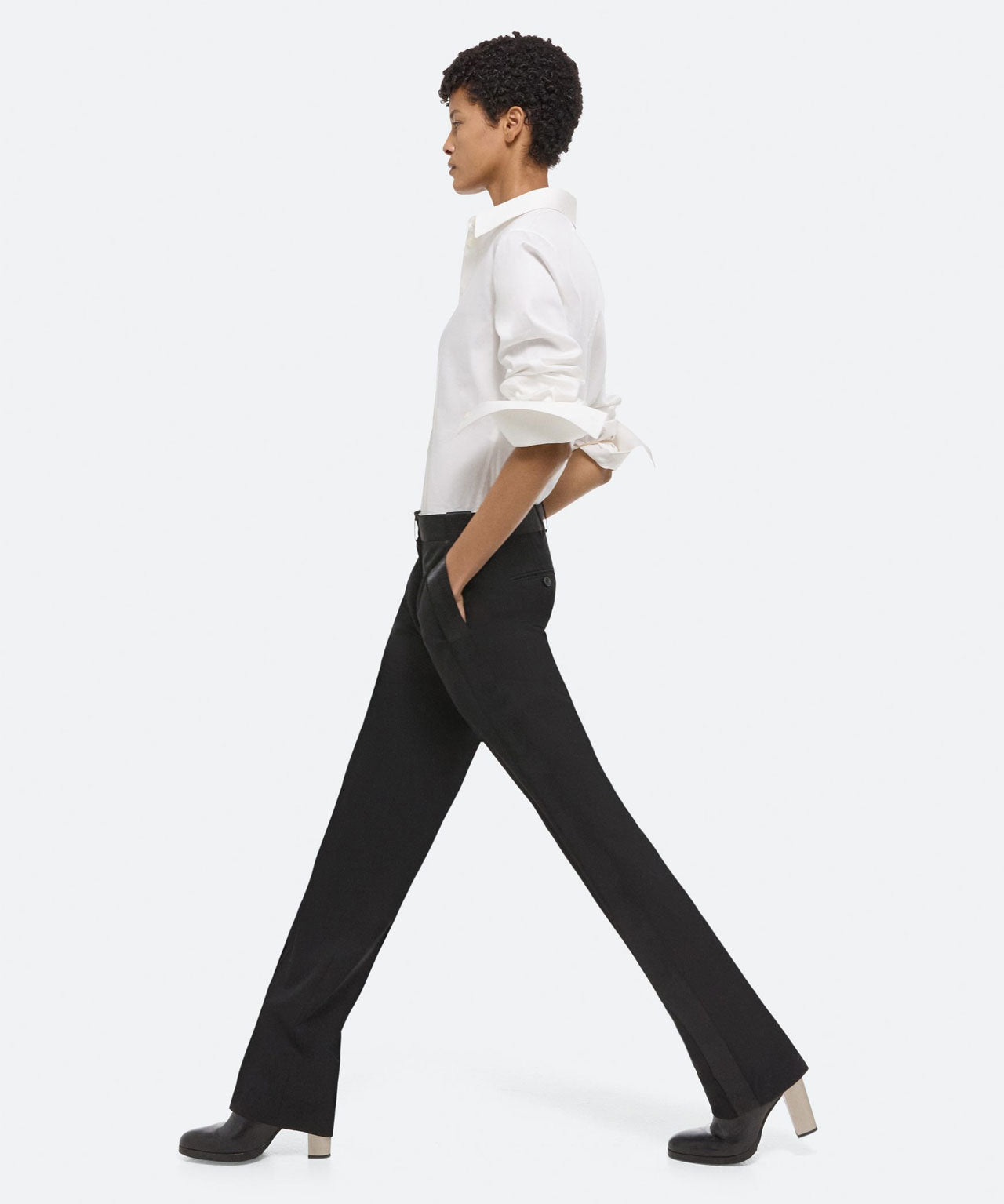 HELMUT LANG Schwarze Anzughose mit Seitenstreifen