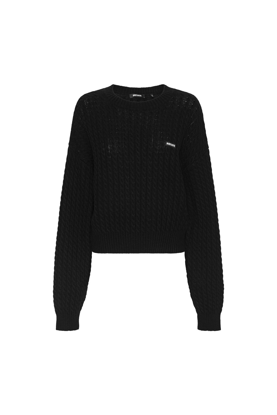 ROTATE Schwarzer Pullover mit Cablestruktur