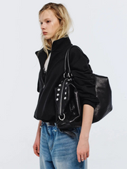 MARGESHERWOOD Schwarze, studded Ledertasche