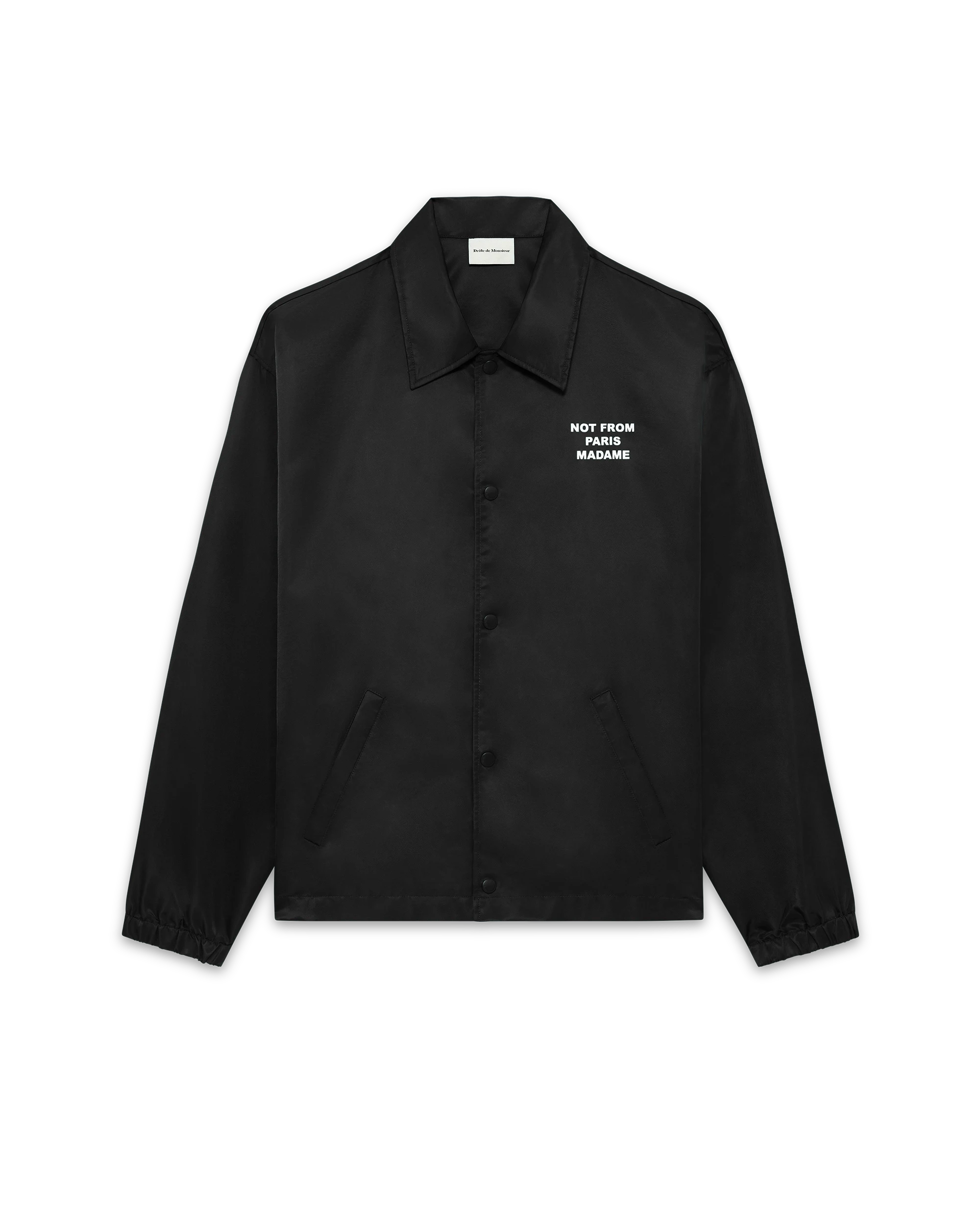 DRÔLE DE MONSIEUR Schwarzes Coachjacket mit Print