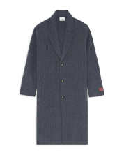 DRÔLE DE MONSIEUR Grauer Pinstripe Wollmantel