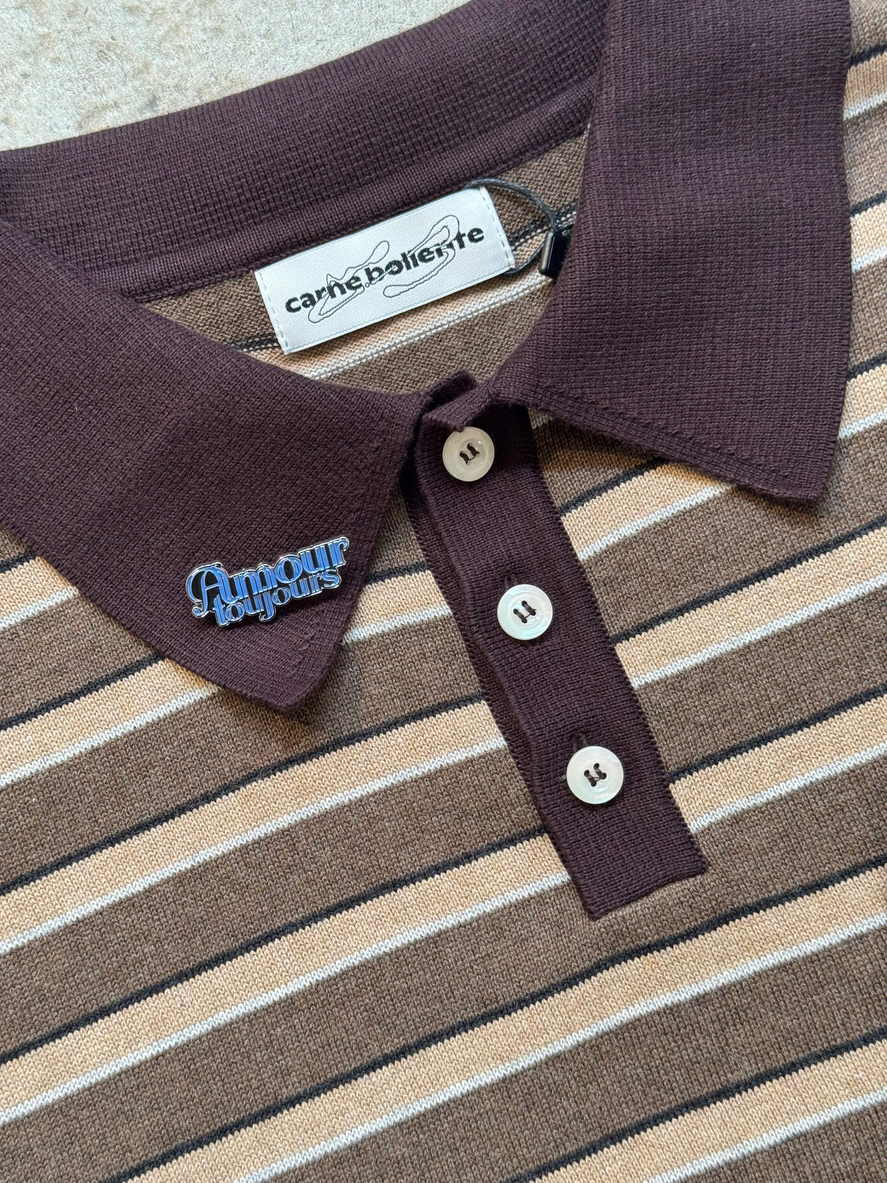 CARNE BOLLENTE Strickpoloshirt mit Pins