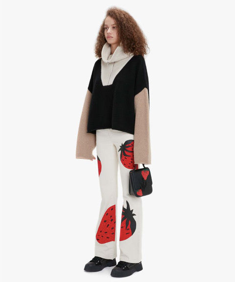 JW ANDERSON Verkürzter Stricktroyer im Colorblock