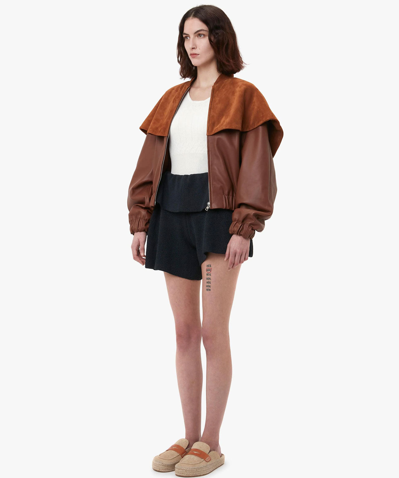 JW ANDERSON Cognacbraune Lederjacke