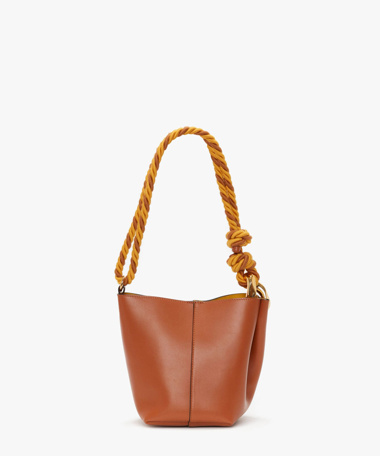 JW ANDERSON Cognacbraune Lederbucket-Tasche