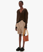 JW ANDERSON Cognacbraune Lederbucket-Tasche