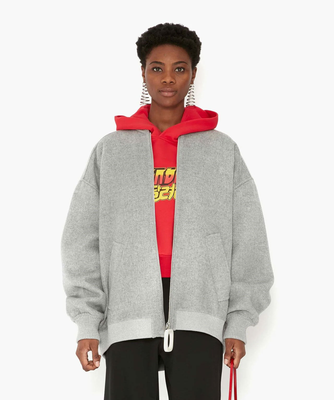 JW ANDERSON Graue, oversized Bomberjacke