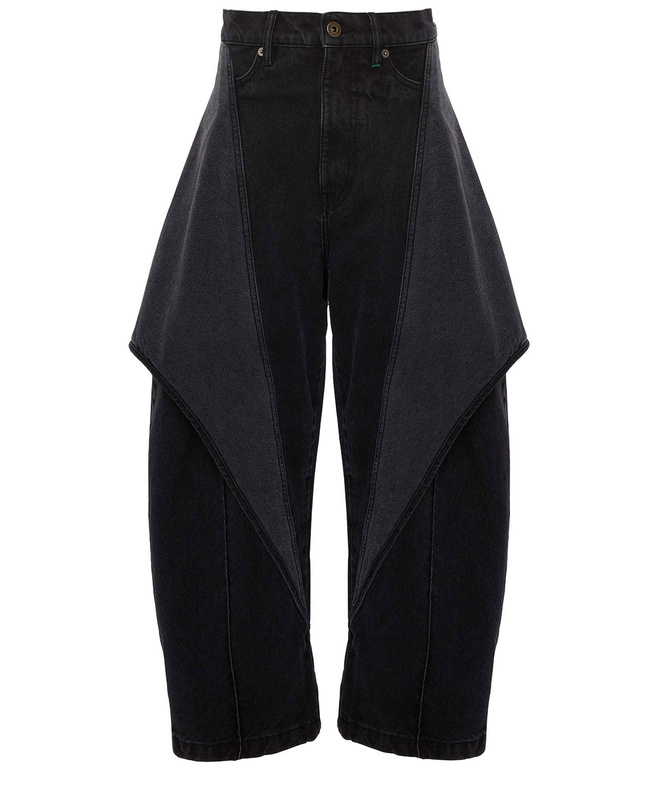 JW ANDERSON Verkürzte Blackdenim im 3D-Effekt