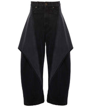 JW ANDERSON Verkürzte Blackdenim im 3D-Effekt