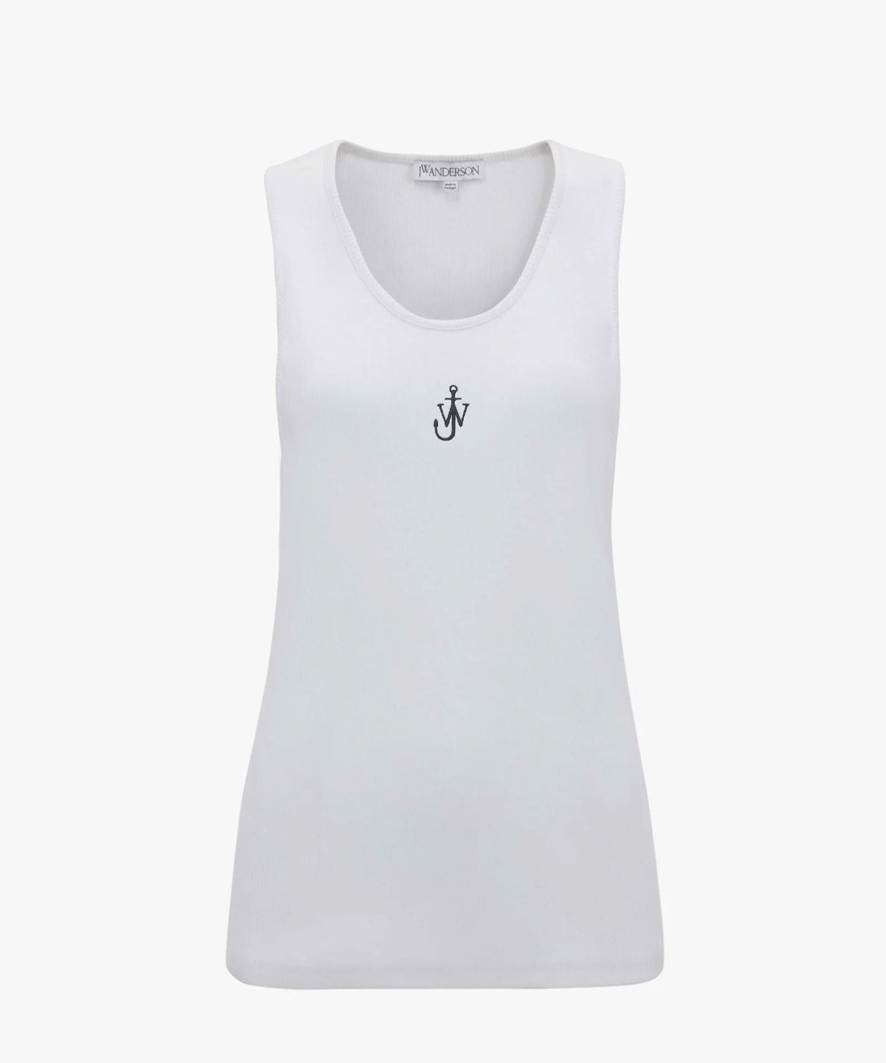 JW ANDERSON Weißes Tanktop mit kleiner Logostickerei