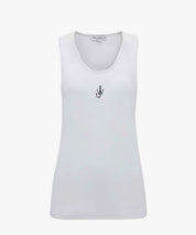 JW ANDERSON Weißes Tanktop mit kleiner Logostickerei