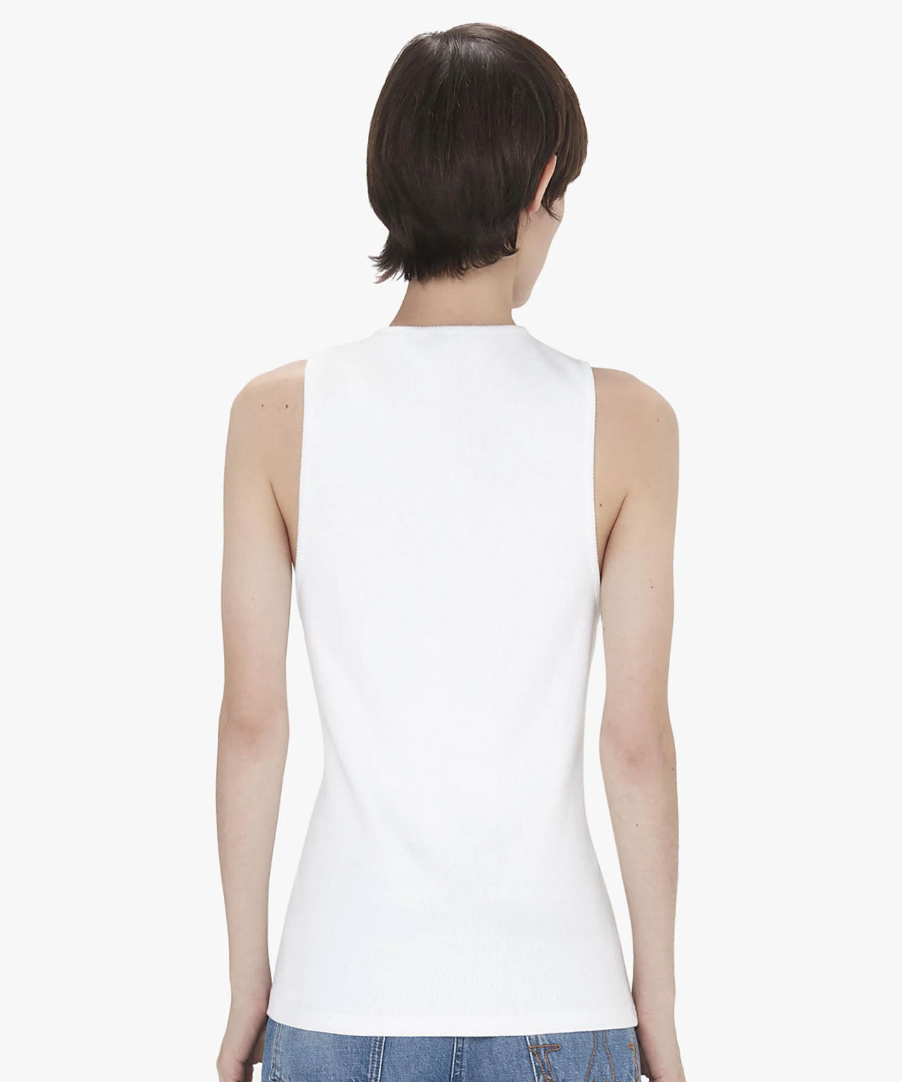 JW ANDERSON Weißes Tanktop mit kleiner Logostickerei